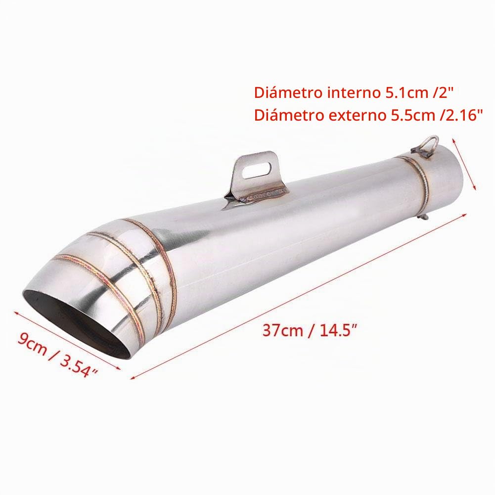 Silenciador de Escape, tubo de silenciador de escape de la motocicleta Tubo de escape universal Silenciador Punta de tubo de escape para modelos de 51mm/2p