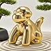 COQIRAUSEN Balloon Monkey Statues Gold Small Figurine Home Decor, Ceramic Cute Sculpture Decorative Ornament Modern Collectible Accent for Living Room, Shelf, Office Desktop, Cabinets, Nightstand