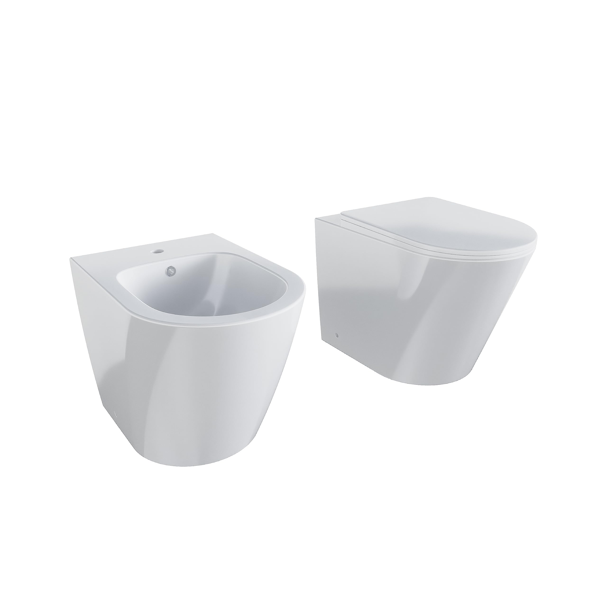 Sanitari Filomuro Havana - Vaso E Bidet Rimless Bianco Con Sedile Soft-close, Design Moderno - Foto 10