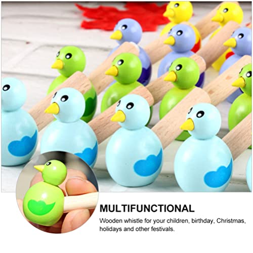 POPETPOP 12 Stks Houten Vogel Fluitjes Schattig Dier Fluitje Beltoys Muziekinstrument Voor Kinderen Verjaardagscadeau… - Image 6