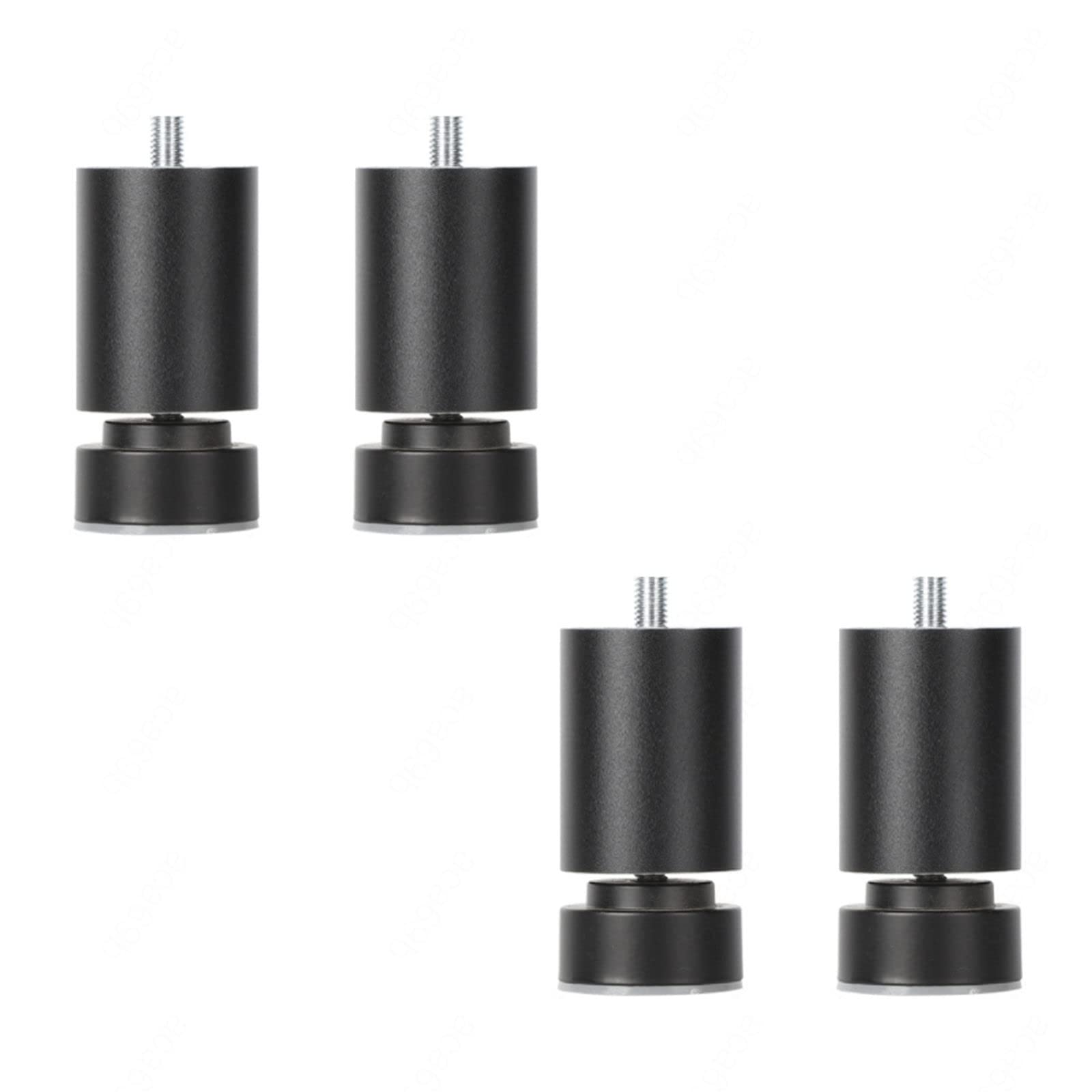 Patas de repuesto negras para sofás y muebles de TV ajustables, kit de 4 piezas metálicas