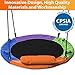40 Inch 700lb Round Outdoor Tree Swing for Kids - Flying Saucer Swingset - Heavy Duty Disk Swings with Straps, Adjustable Ropes, Handles and Pillow - Large Circle Swing for Children