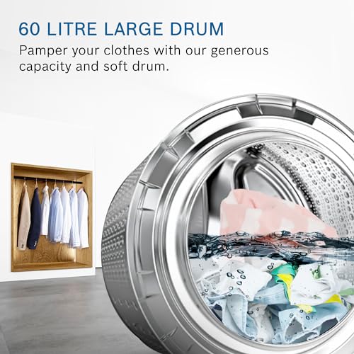 Image of Bosch 10.5 /6 KG Inverter Fully Automatic Front Load Washer Dryer with LED TOUCH DISPLAY (WNA264U9IN,Silver)