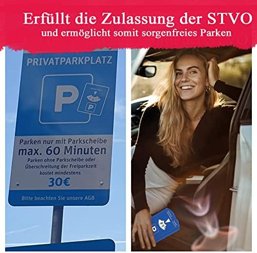 M&H-24 Zegar parkingowy do samochodu europejskiego  z 3 żetonami do wózka na zakupy i skrobaczką w kolorze niebieskim z tworzywa sztucznego, 2 sztuki