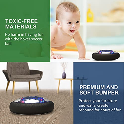 Hover Soccer Ball Set For Kids, 3-In-1 Hover Hockey Bowling Game, Indoor And Outdoor Sports Toys For Kids Ages 3 4 5 6 7 8-12 - Rechargeable Led Soccer Games Toys For 3-12 Year Old Boys #TOP3