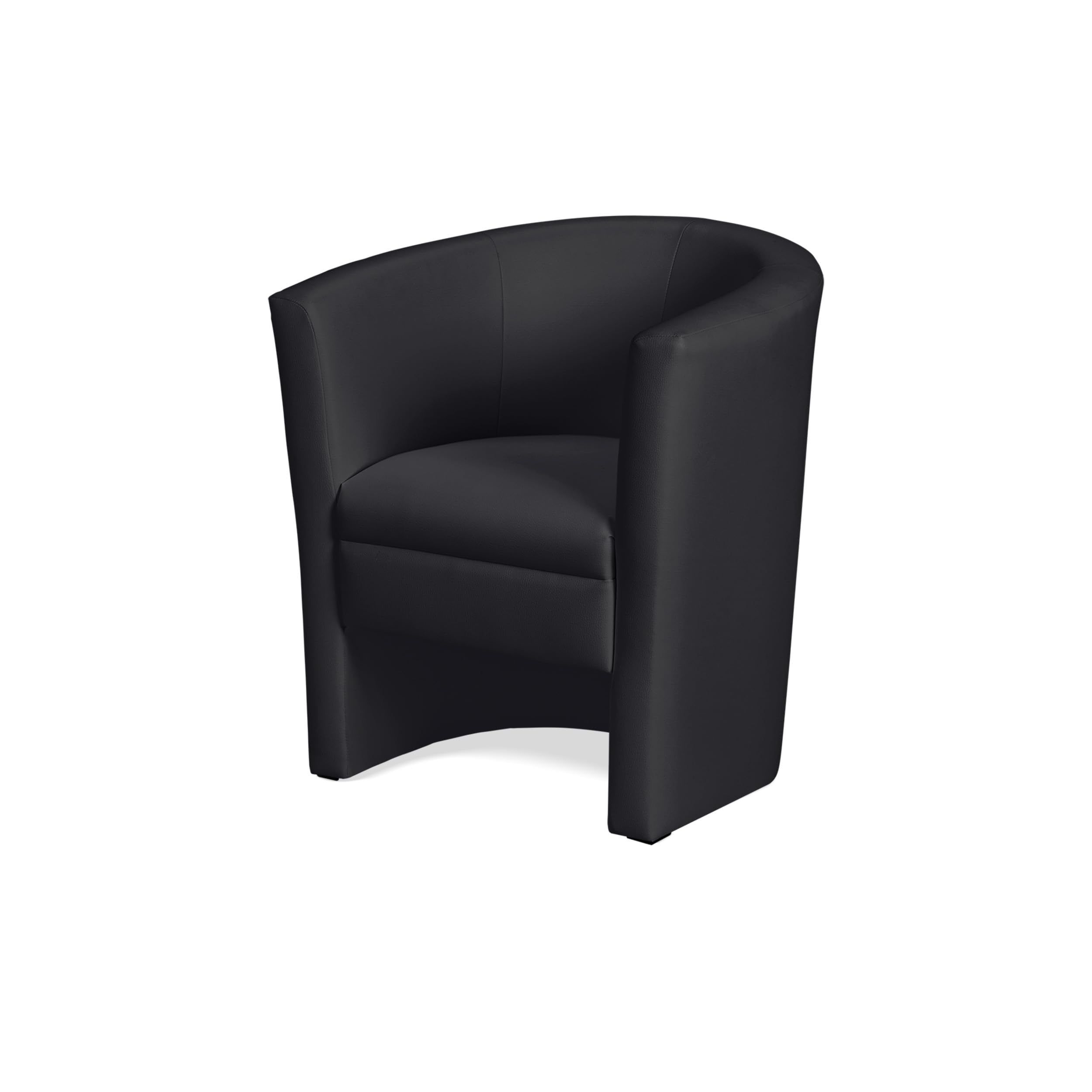 KHG Cocktailsessel Schwarz - Kunstleder, 73x78x60 cm, Sitzhöhe 42cm, Sitzbreite 46cm, Schaumpolsterung, Schlichtes & Zeitloses Design, ideal für Wohnzimmer, Leseecke, Gästezimmer, Bürosessel