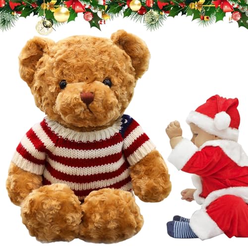 YGCHEN Ours de Noël Poupée en Peluche Décoration de Noël Fête Animal en Peluche Jouets Ours en Peluche de Noël Ornements Poupées de Collection pour Filles Garçons