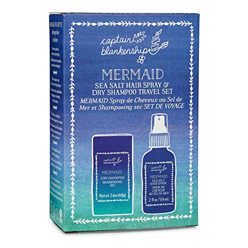 Captain Blankenship Travel Hair Styling Set, Includes Dry Shampoo and Sea Salt Hair Spray, Rose Scent, TSA Approved | Organic, Vegan