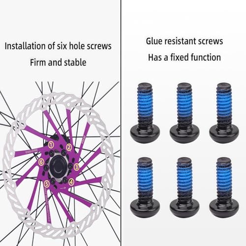 YBEKI 2-Pack Bike Disc Brake Rotor (160/180/203mm) CNC-Machined / 12 Bolts - 6-Hole Lightweight Stainless Steel Rotors with Heat Dissipation Holes for MTB/Road/BMX Bikes (Black)