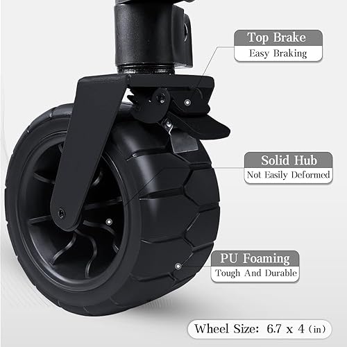 Miniatura 4 de Whitsunday Carro plegable, gran capacidad, 400 libras, ruedas todo terreno, carro utilitario resistente para jardinería, compras, pesca, campamento,
