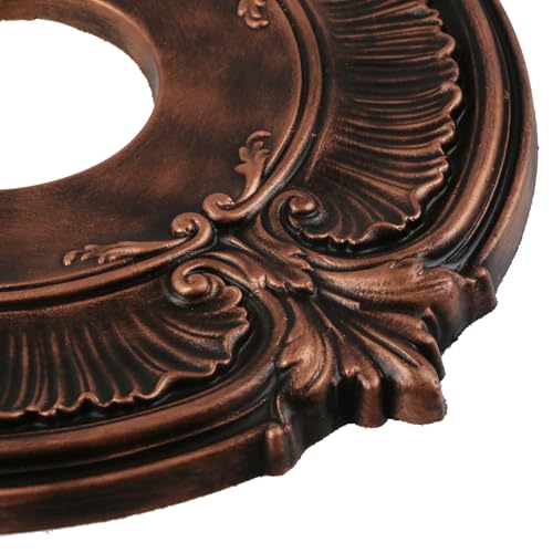 Crapyt Ceiling Light Medallion PU Ceiling Medallion Ceiling Cover Plate for Ceiling Fans 12.01\"OD x 3.35\"ID Bronze