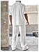 SOLY HUX Men's Plus Size 2 Piece Outfits Summer Short Sleeve Button Down Shirt and Pants Set Plain White 3XL