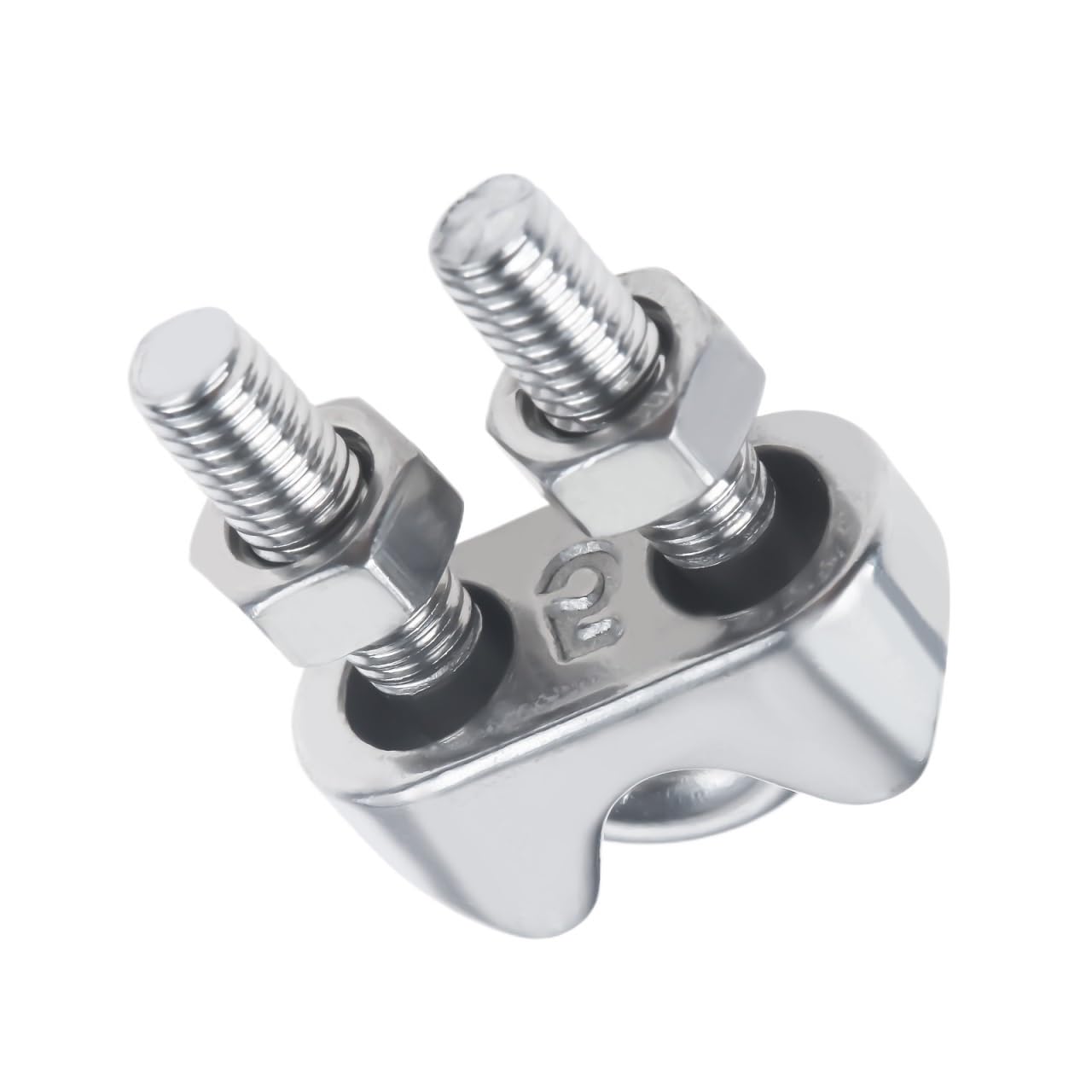 Morsetto per cavi in acciaio 20 pezzi di morsetti a forma di U for cavi M2/3/4/5/6/8 mm, bulloni di fissaggio for cavi, morsetti for ferramenta, manicotto for fune in acciaio inossidabile 304(M2)