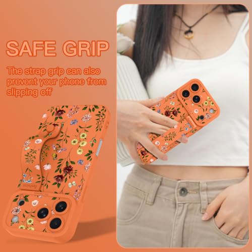 BF2JK for iPhone 18 Pro Max Case with Wrist Strap, Orange Flower by BF2JK - Used condition - Image 5