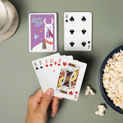 Baraja de póker Llovin' Llife Llama púrpura 52 cartas miniatura 2