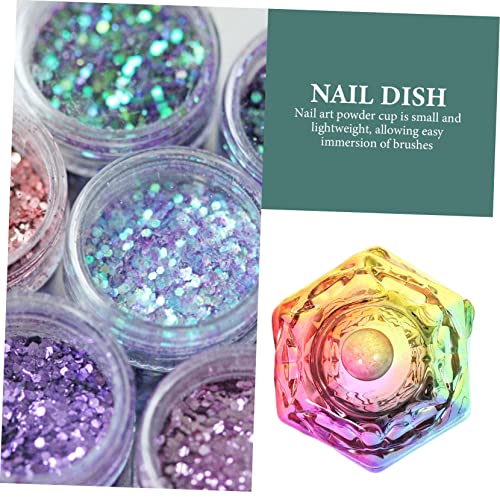 Beavorty 2pcs Acrylic Nail Dappen Dish con Tapa miniatura 7