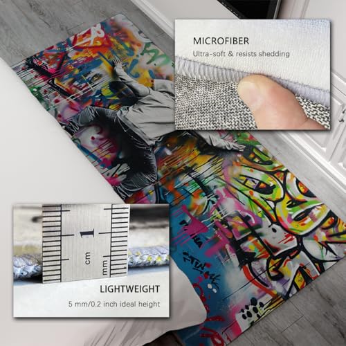 Tapis de sol style graffiti 60x120cm lavable pour sol de cuisine - 6