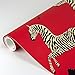 NuWallpaper Scalamandre x Scalamandre Red Masai Zebra Safari Self Adhesive Wallpaper, SCS3869