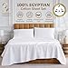 1000 Thread Count White King Size Sheet Set, 100% Egyptian Cotton Luxury Sateen Weave Bed Sheets, Wrinkle-resistant, Breathable, Soft & Silky, Deep Pocket Egyptian Cotton King Size Bed Sheet, White