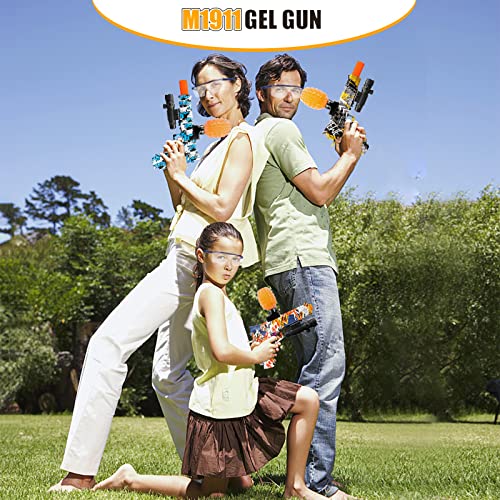 Electric Gel Ball Blaster M1911 Splatter Ball Blaster Automatic, Shoots Eco-Friendly Water Beads Ammo, Backyard Fun And Outdoor Games For Boys Girls Adults Ages 14+ (Yellow) #TOP5
