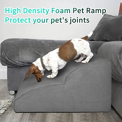 Spacnom Sturdy Dog Stairs And Ramp For Bed Or Couches, 2 Steps Pet Ramp For Small Dogs & Cats, High Density Foam Non-Slip Doggy Steps Help Older Or Joint Pain Dogs Easy To Climb On Sofa Safely(Grey) #TOP2