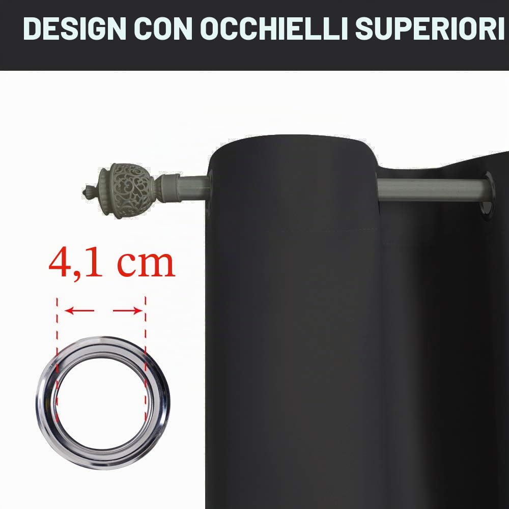 PANOVOUS Tenda Divisoria per la Privacy - Tende Oscuranti Extra-Larghe con Occhielli, Schermi Divisori Spessi per la Privacy L 457 x A 274 cm 1 Pannello Nero