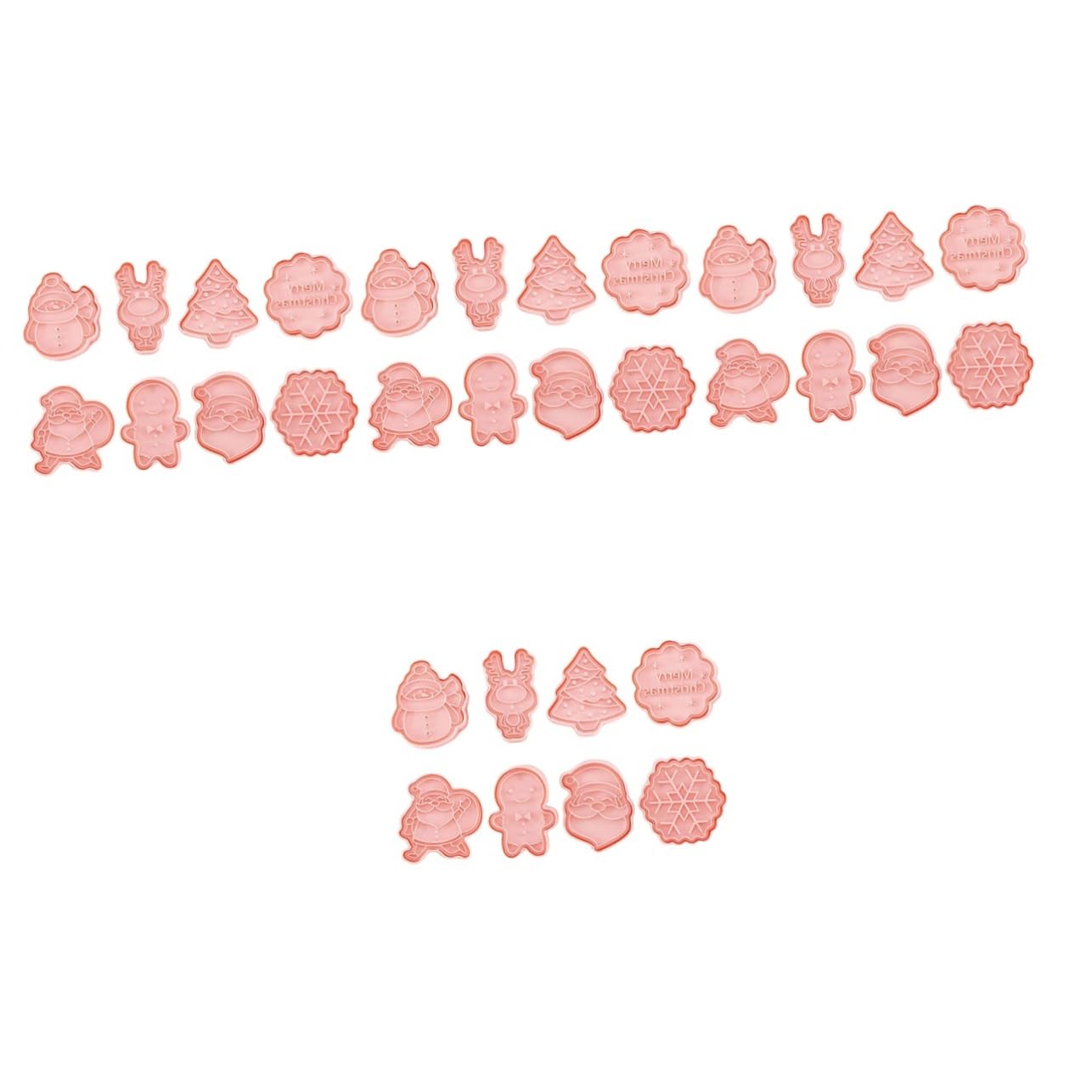 TOPBATHY 32 Stk Weihnachtsausstecher Winterplätzchen Weihnachtskeks Schneemann-Plätzchen 3D-Gummis Keksformen weihnachts backform christmas-decorations Küchenhelfer Keksausstecher pp Rosa