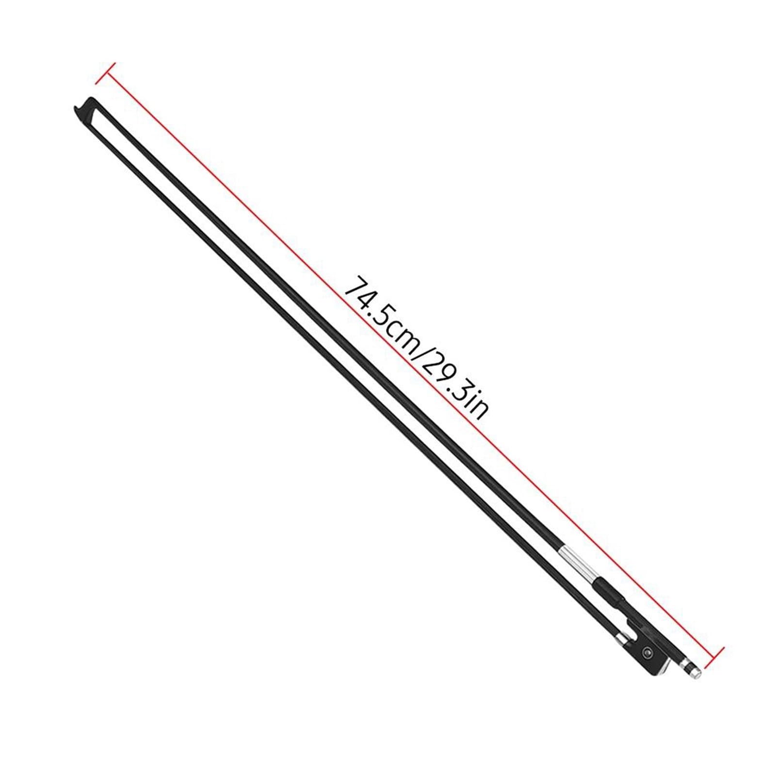 Geigenbogen 4/4 Violinbogen Carbon Runder Stock Ebenholz Schwarzes Rosshaar Gut Ausbalanciert Schnelle Reaktion
