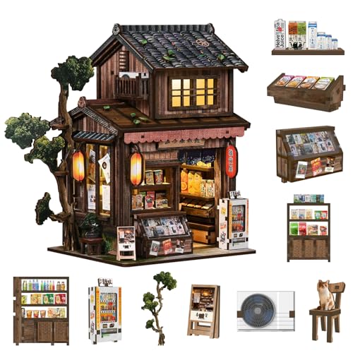 CRESYMME ミニチュアハウス ドールハウス ブックヌック キット 木製 DIY 立体 趣味 手作り（昭和の雑貨屋）