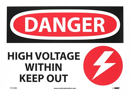 Panneau danger high voltage NMC D556RB signalisation électrique de sécurité OSHA