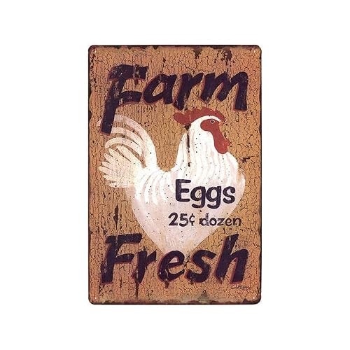 Chicken Plaque Sign Chicken Farm - Metal Tin Sign Retro Vintage Plaque