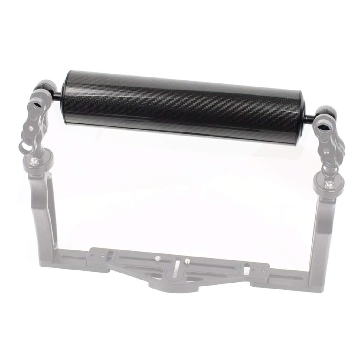 Ludom Bras flottant en fibre de carbone pour système d'éclairage ultra-léger à flottabilité sous-marine de 1 pouce pour plateau de plongée (noir, diamètre 60 mm, 8")