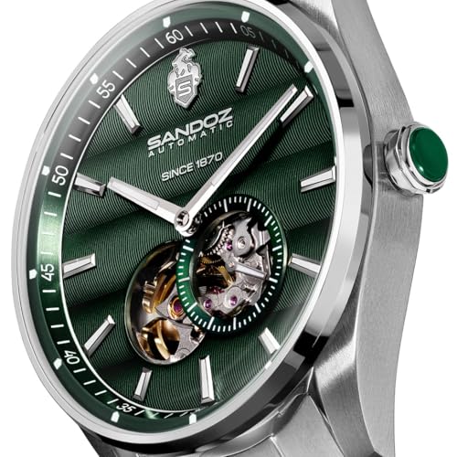 Image of SANDOZ Bachelin Premium Cotes de Geneve Green Dial Automatic Watch for Men - SZWGL0001108