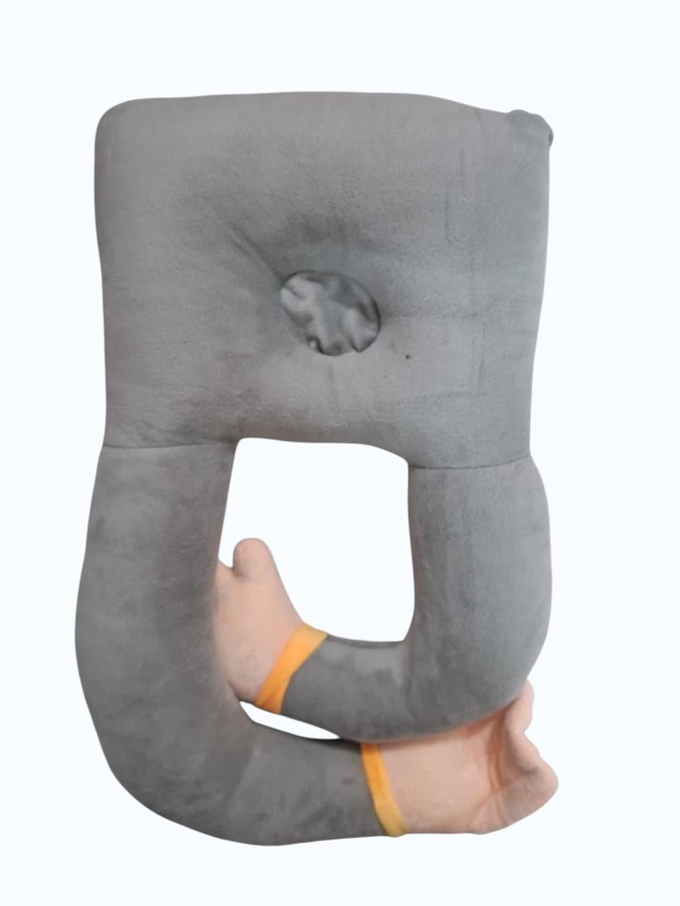 Side Sleeper Arm Hole Pillow with Cutout, Grey | Arm Support Cutout, Side Sleeping, Soft Plush Cover, Ergonomic Design, Pressure Relief-image-36