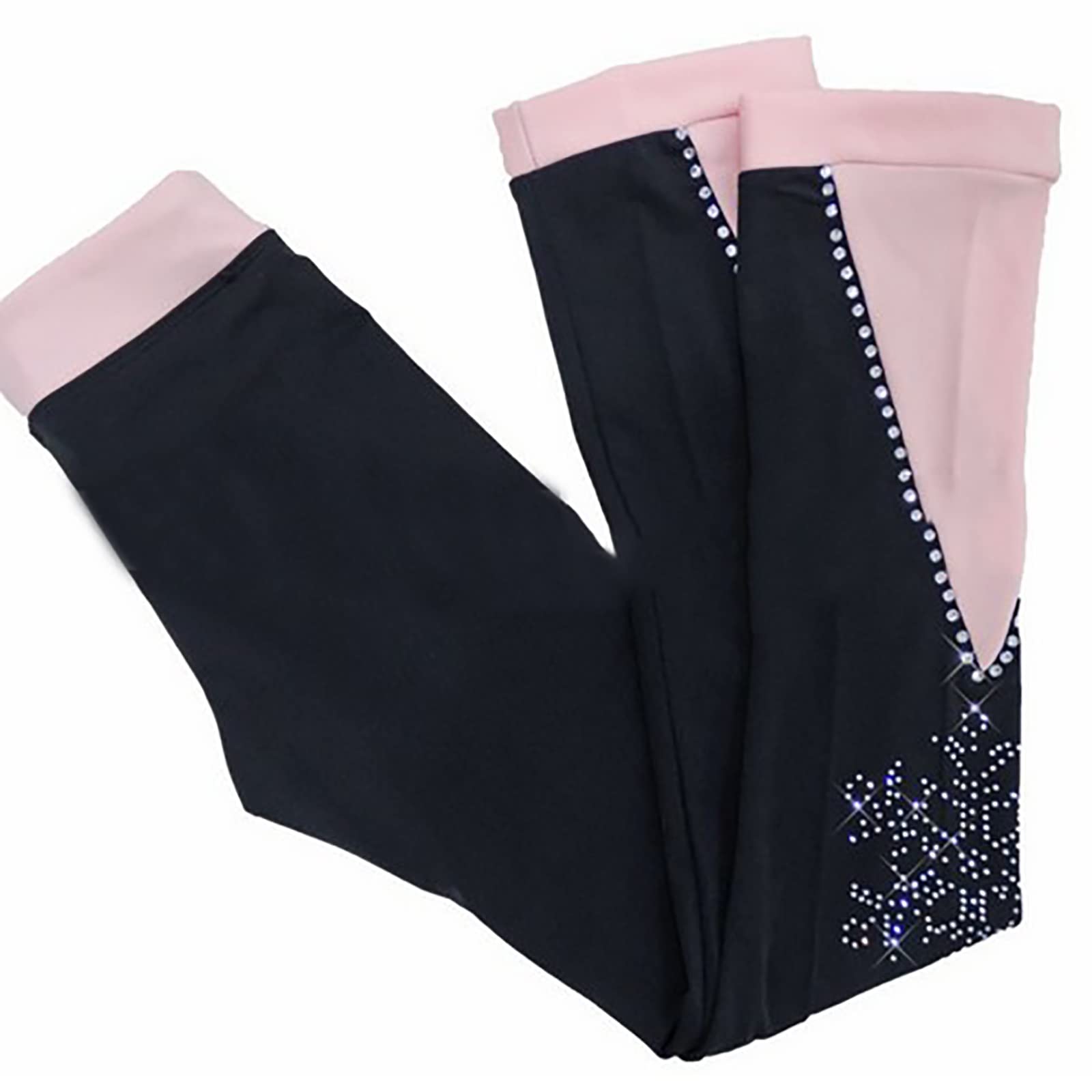 Brillante Trajes de Patinaje Artístico Chaqueta y Pantalones para Niña Mujer Trajes Entrenamiento de Patinaje sobre Hielo Cálido Profesional(Size:M,Color:Rosa)