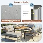 Gartenlounge-Set L-Form für 8 Personen mit Handgeflecht