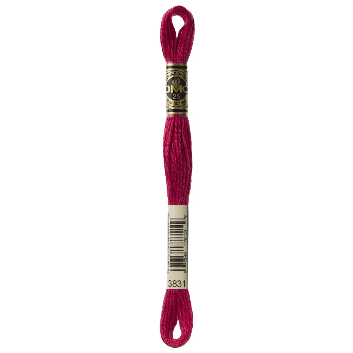 DMC Embroidery Floss Mouline Stranded Cotton Thread for Hand Embroidery and Sewing - Colour No: 3831-5 x 8m Skeins