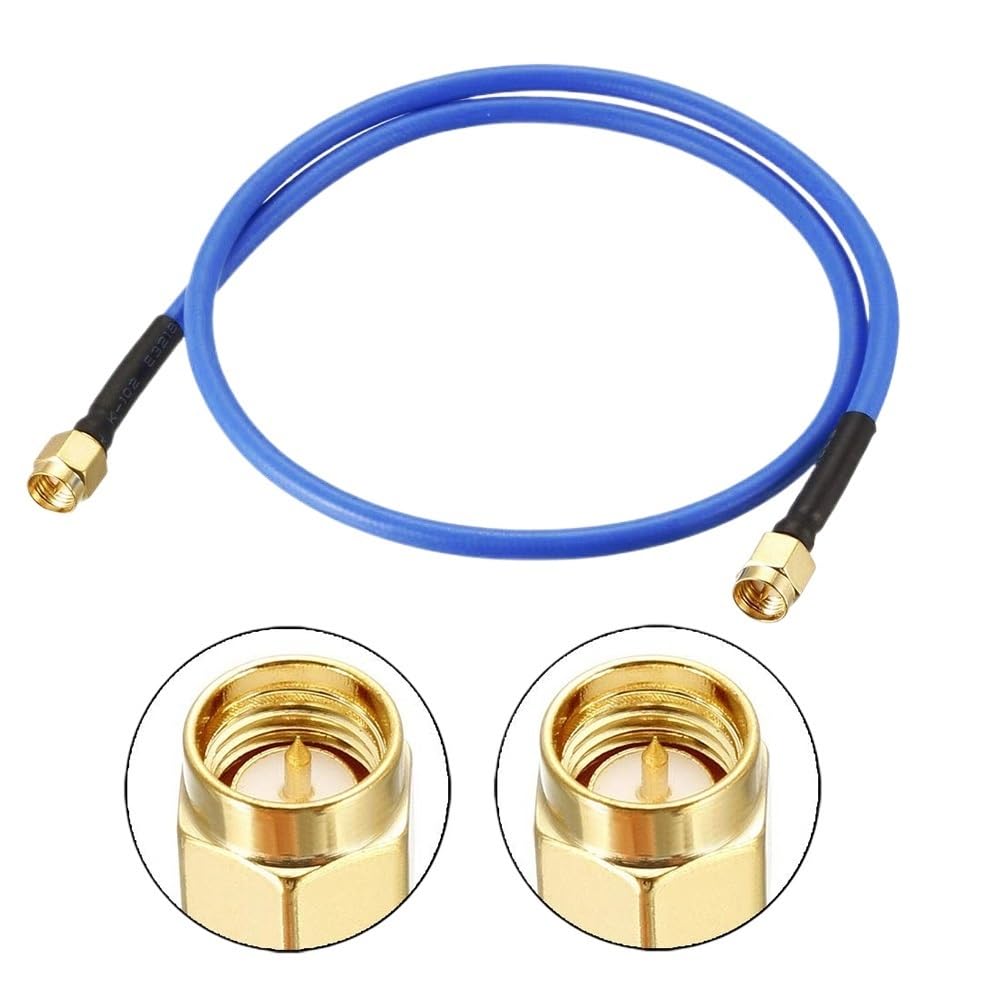 bodateng LIHUA SMA Male to SMA Male Plug Connector RG402 RG-402 Semi Flexible Coaxial Cable 0.141" 50ohm Blue(15CM)