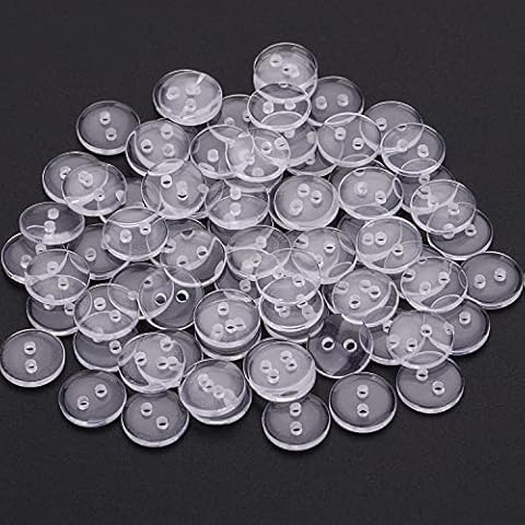 Trimming Shop 15mm Transparent Round Buttons Cover