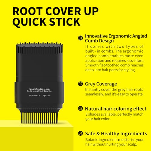 Image of Sevich Root Touch Up Stick, Gray Coverage Comb, 15g, Black