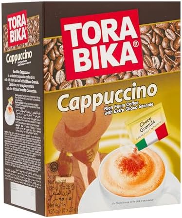 Torabika Cappuccino, 5 Sachets, 25g Each, Rich & Creamy Instant Cappuccino Coffee, Perfect for Busy Mornings & Quick Breaks