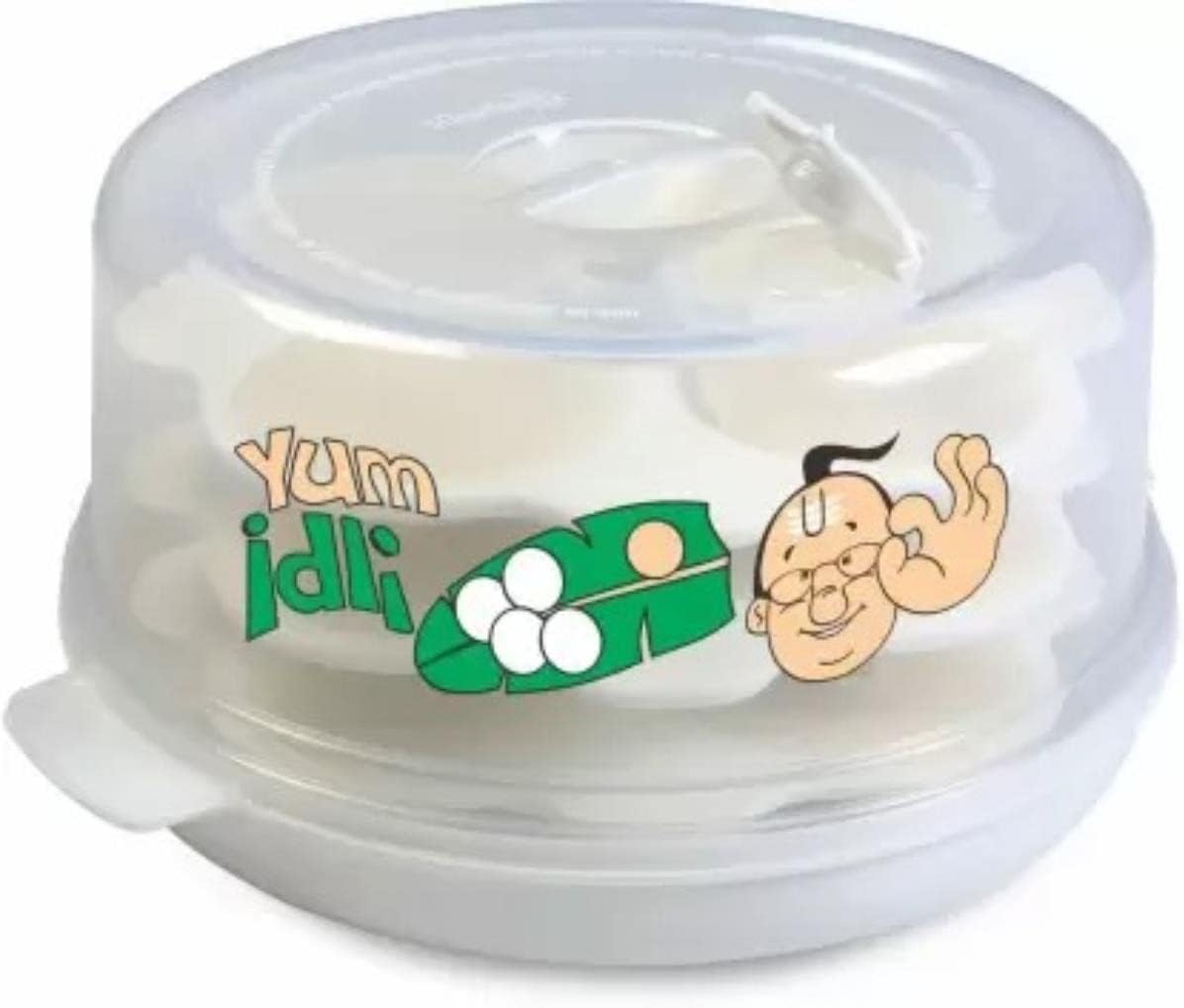 Nayasa Plastic Microwave Big Idli Maker | BPA Free & Food Grade | Make 12 Idlis | Ideal for Steaming Idlis, Pancakes, Modak, Momos | White