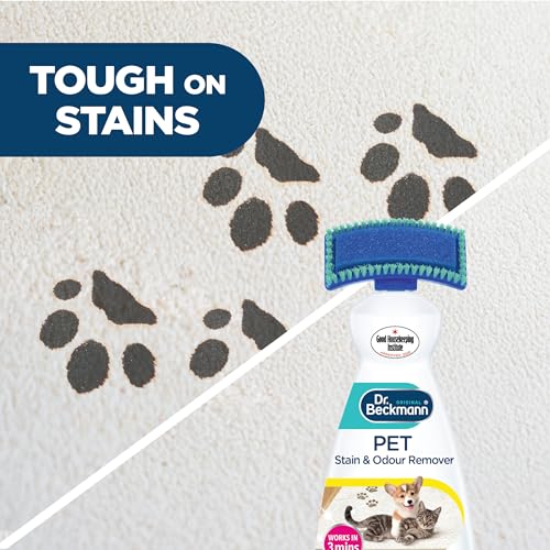 Dr. Beckmann Pet Stain & Odour Remover, Eliminates stains and odours caused by pets, incl. applicator brush, 650 ml