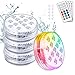 flintronic Lumière LED Submersible, 4PCS 13LED Lampes Sous-Marines 16 Couleurs RGB avec Ventouses et RF Télécommande, IP68 Étanche Éclairage pour Aquarium, Piscine, Jardin, Vase, Baignoire, Étangs