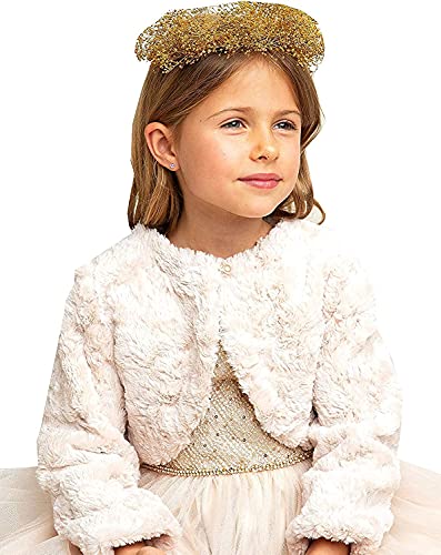 iGirlDress Girls Swirl Pattern Faux Fur Bolero Jacket Shrug Infant-12Y2