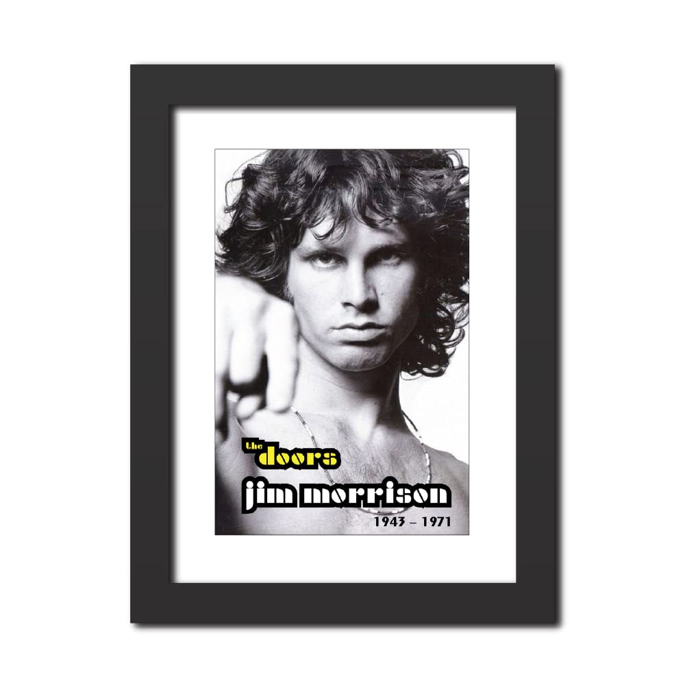 Jim Morrison poster Doors Rock band Posters Vintage Music Band Painting Wall Frames, Laminated Poster With Black Frames (12 X 9 INCHES) (Jim Morrison)