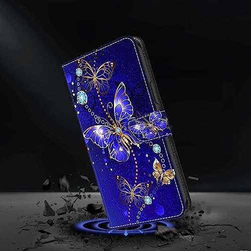 Coque iPhone 12 Pro portefeuille cuir antichoc papillon