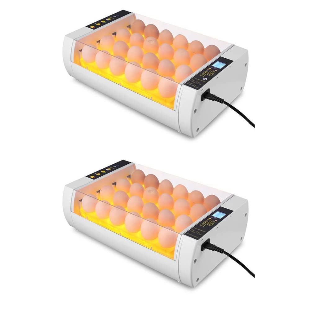 Incubadora de Huevo Digital Inteligente Turner automático de 24 capacidades con Monitor led para Ganso de Pato de codorniz de Pollo - Máquina de criadero de visión Clara