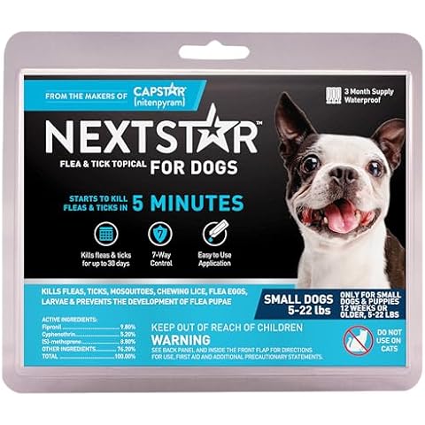 NEXTSTAR Flea And Tick Prevention For Dogs, Repellent, Treatment, and Control, Fast Acting Waterproof Topical Drops for Small, Medium and Large Dog and Puppies, 3 Monthly Doses Cover