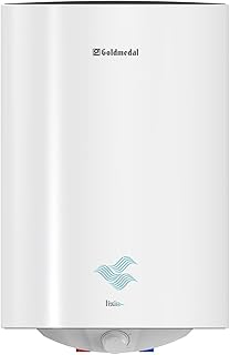 Goldmedal Tizio 10 Liters Storage Water Heater (Geyser) With Titanium Glassline Coated Tank | BEE 5 Star Rating | Preset Thermal Cutout | Temperature Control Knob| 4 in 1 Safety Valve| (WHITE)